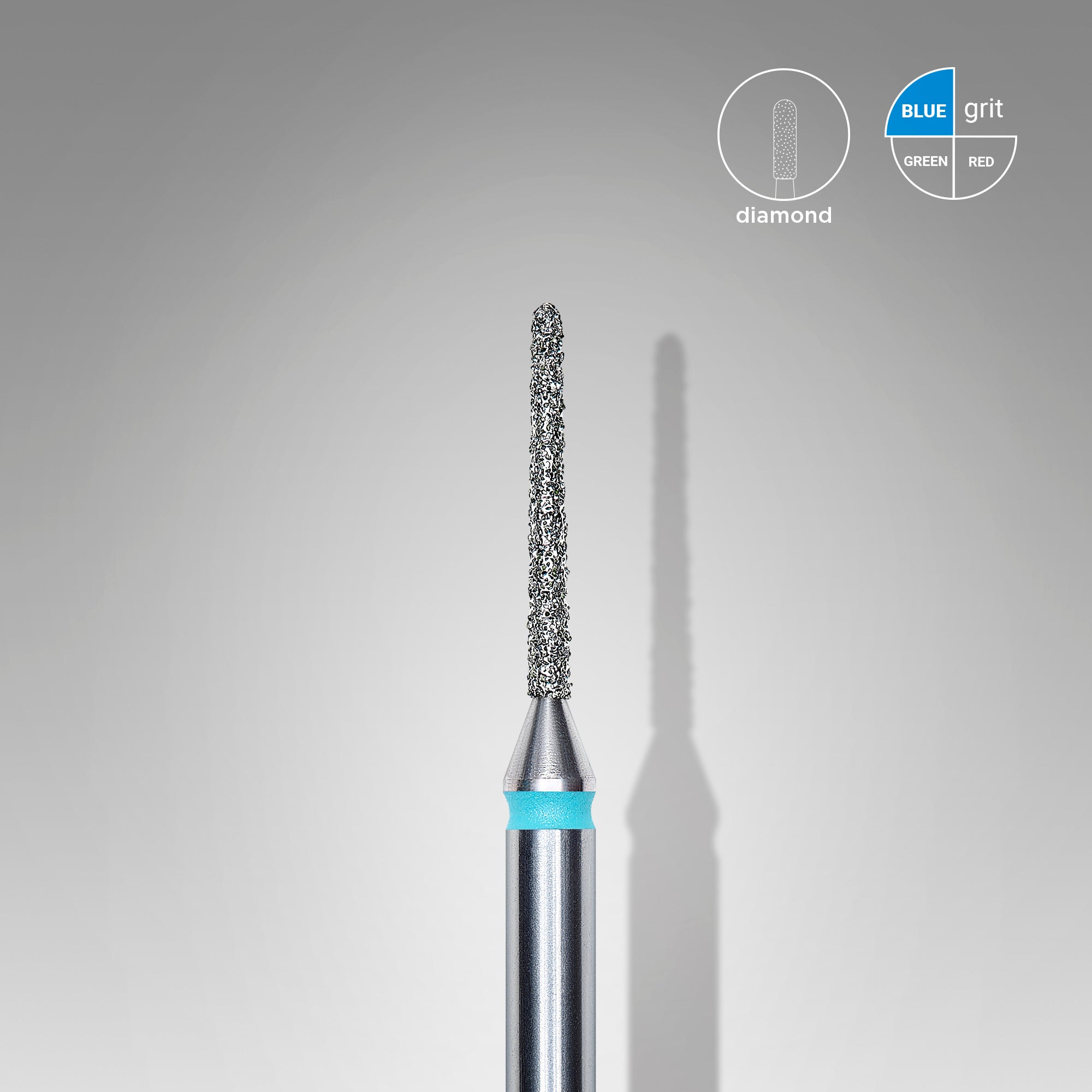 Diamond nail drill bit, "needle", blue, head diameter 1 mm/ working part 10 mm image 0
